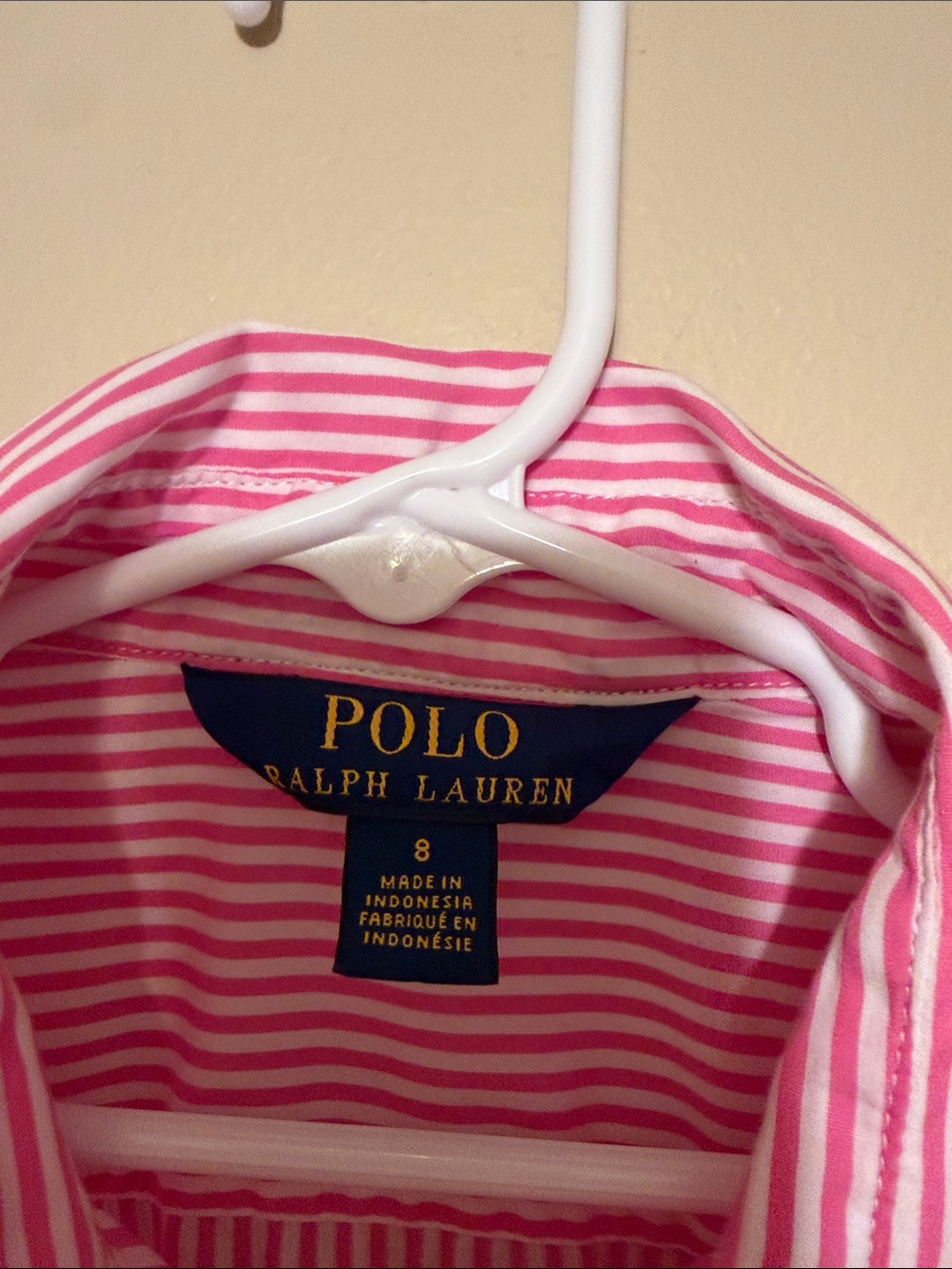 Ralph Lauren Pink and White Striped Cotton Shirt Dress for Kids - Picture 4 of 5